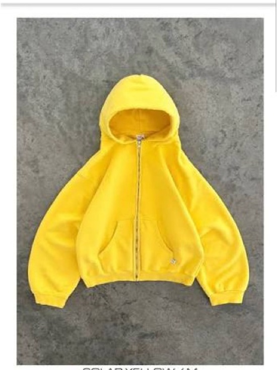 Akimbo Sweaters - Akimbo Solar Yellow Full-Zip Hoodie